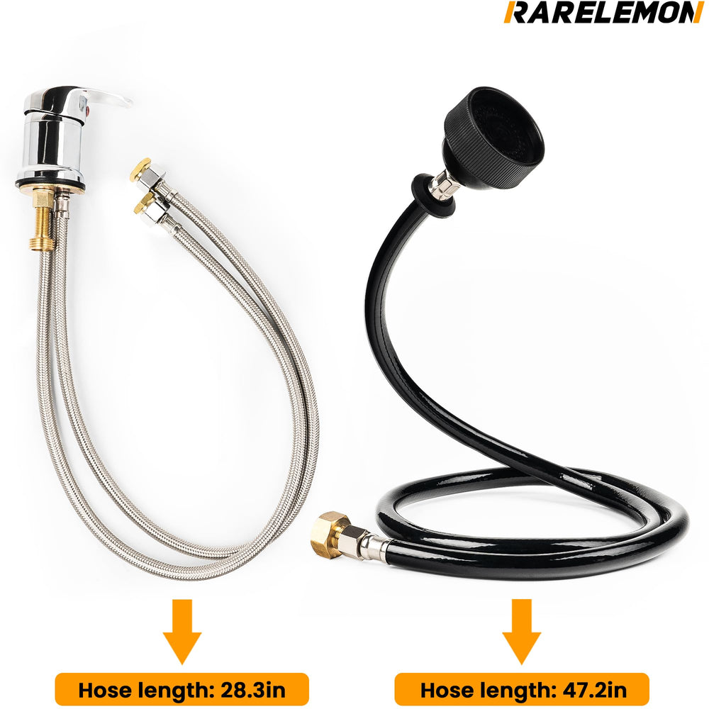RARELEMON salon spray hose chrome demonstrates flexible reach for efficient washing
