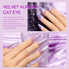 RARJSM Aurora Green Champagne cat eye polish offers a chic, luminous finish.