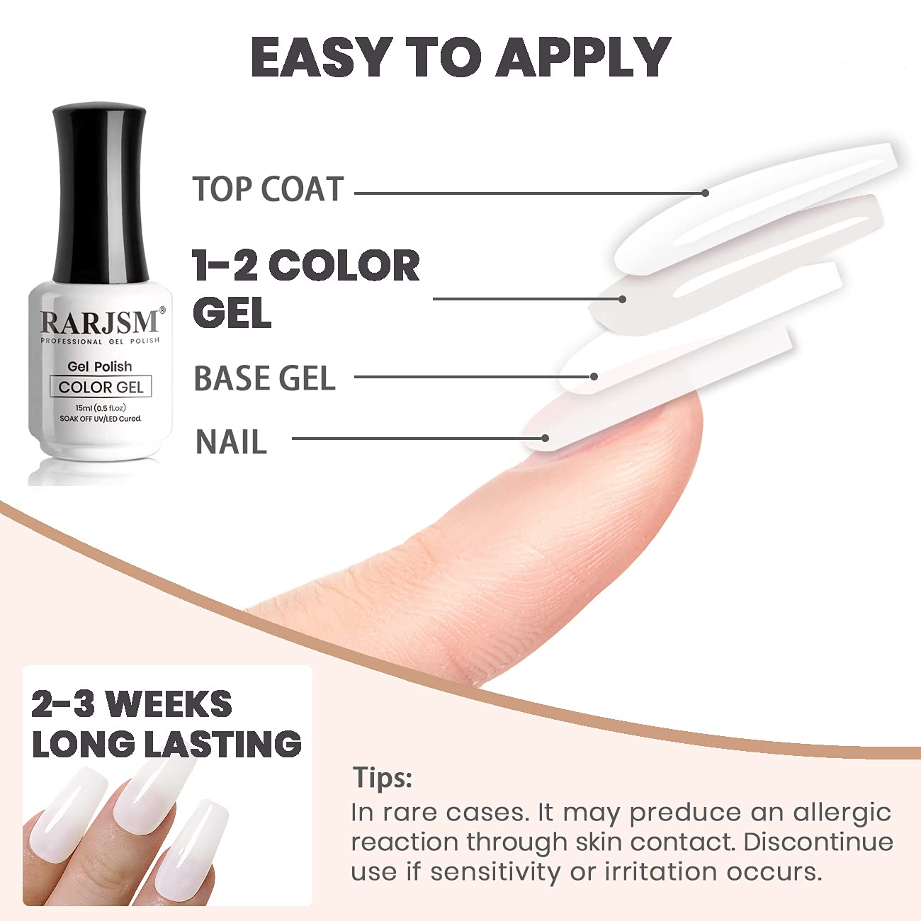 RARJSM base and top coat recommended for best results
