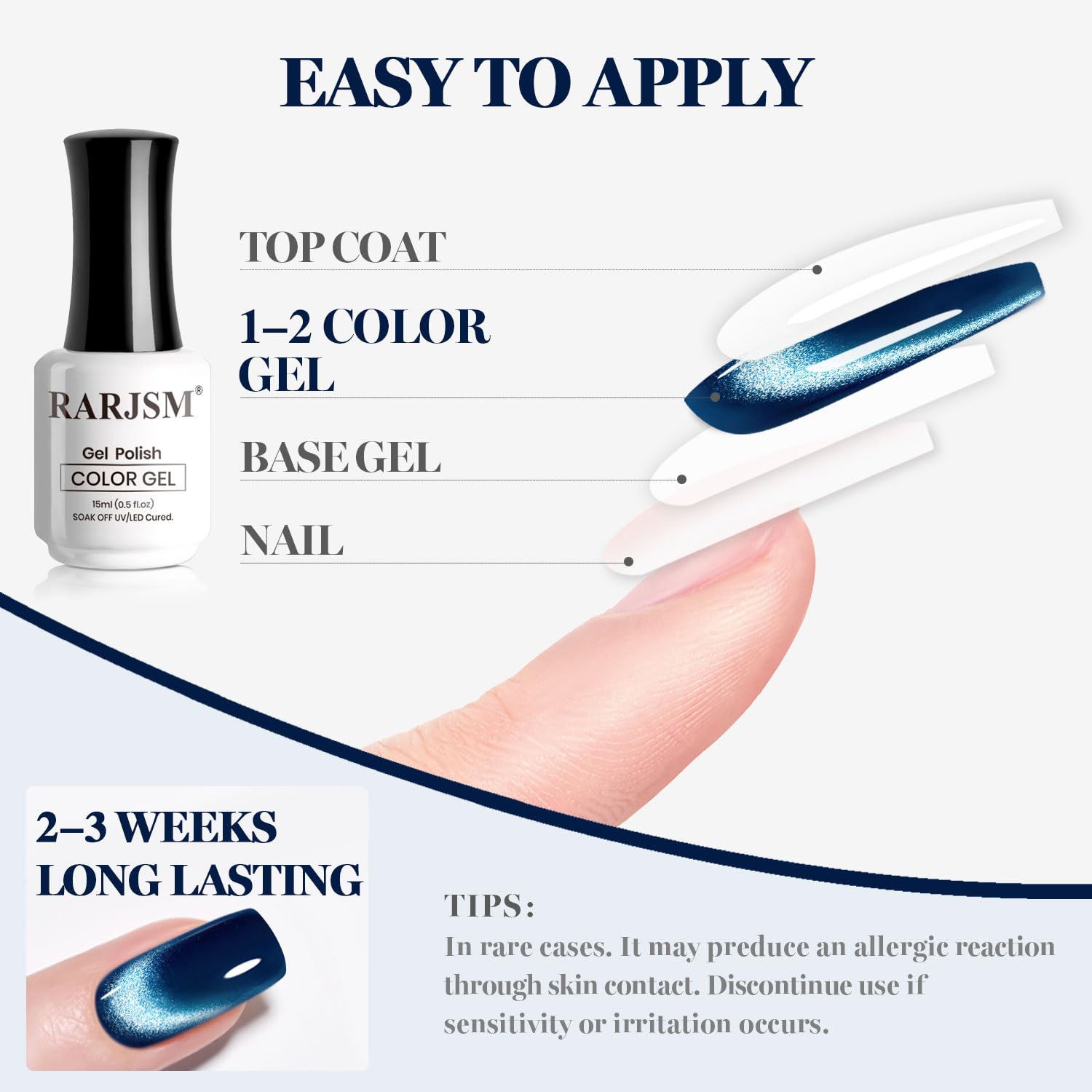 RARJSM color swatch shows deep blue with holo-like reflection for bold style.