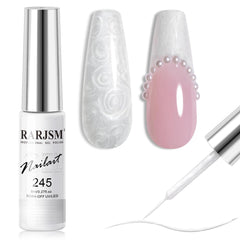 Delineador gel perla blanca de RARJSM para un acabado perlado elegante.