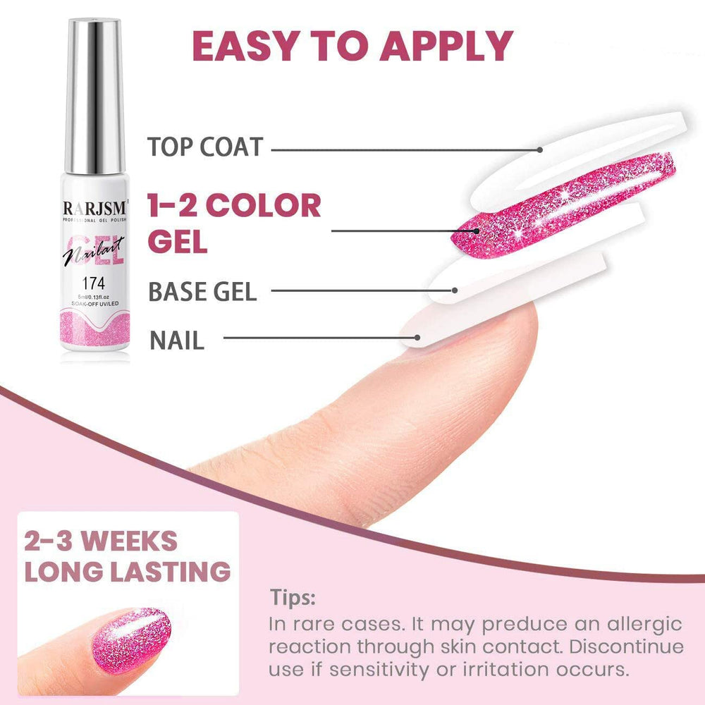 RARJSM at-home salon quality nail art ready for quick sparkle upgrades.