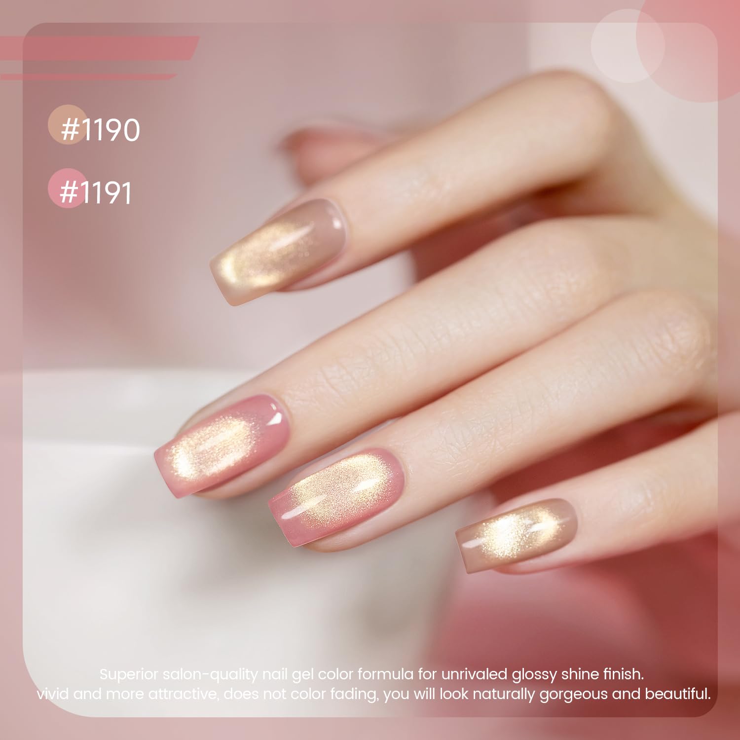 RARJSM glitter cat eye nail polish swatch highlights metallic depth.