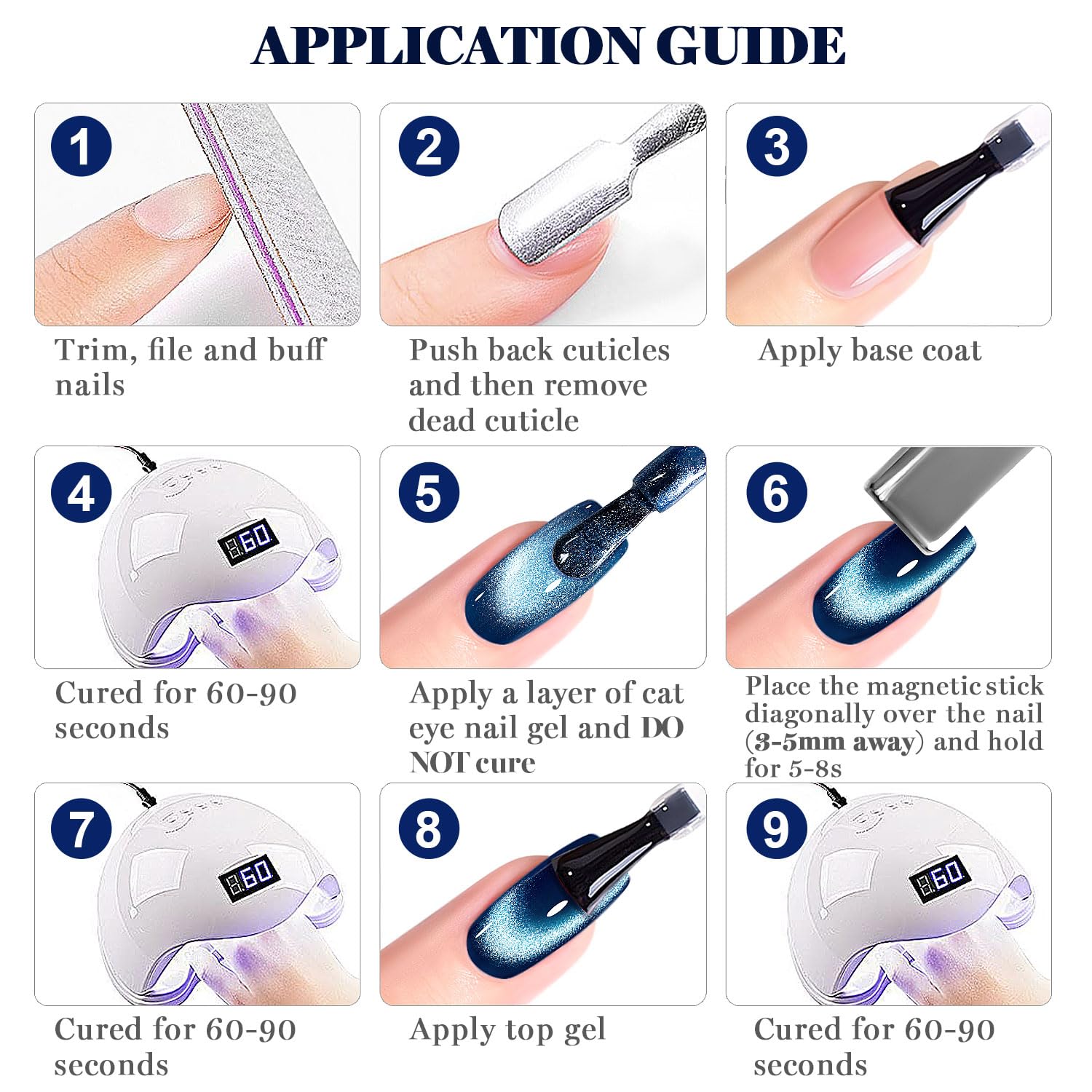 RARJSM manicure step-by-step closeup highlights easy two-step application.