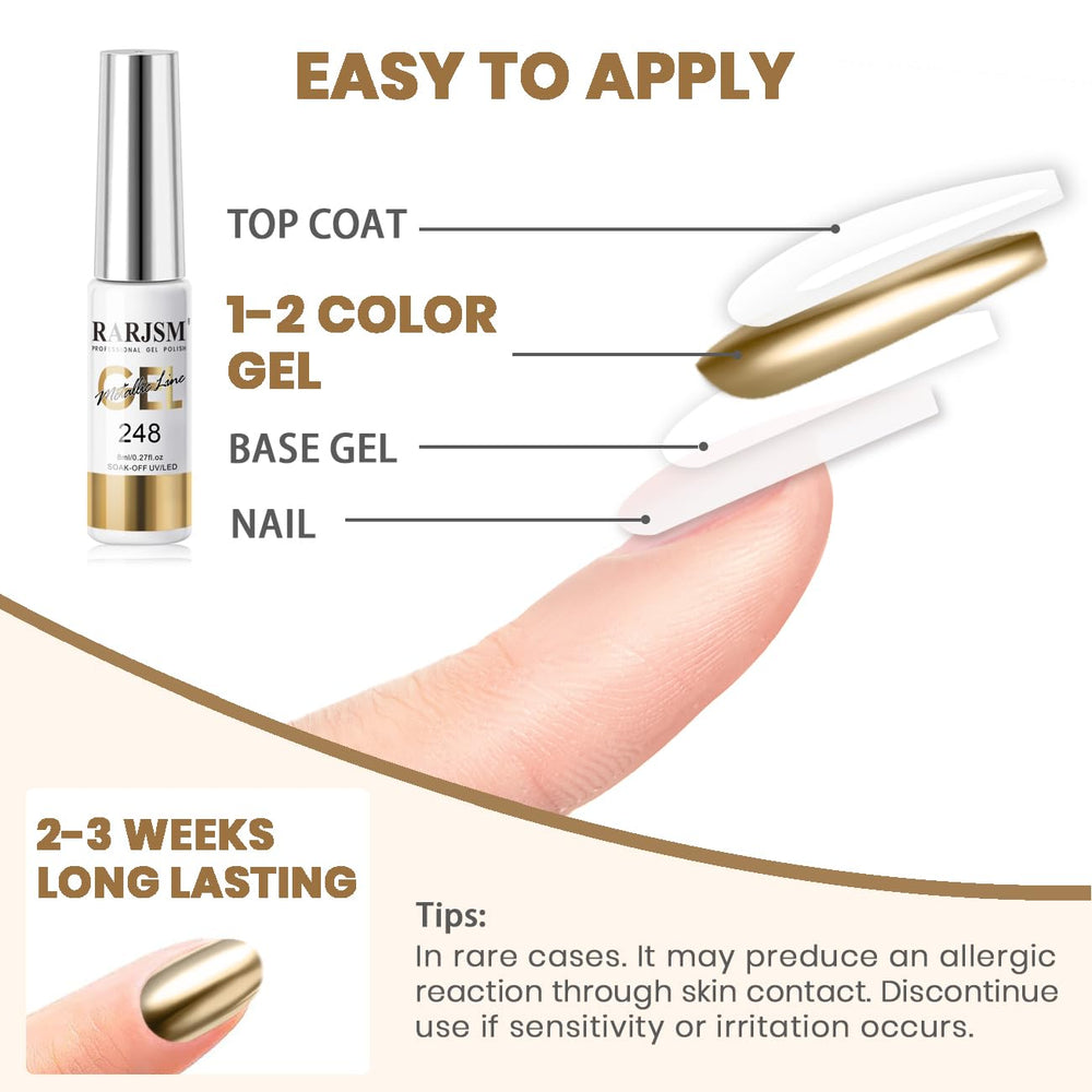 RARJSM reflective chrome gel creates depth in nail art