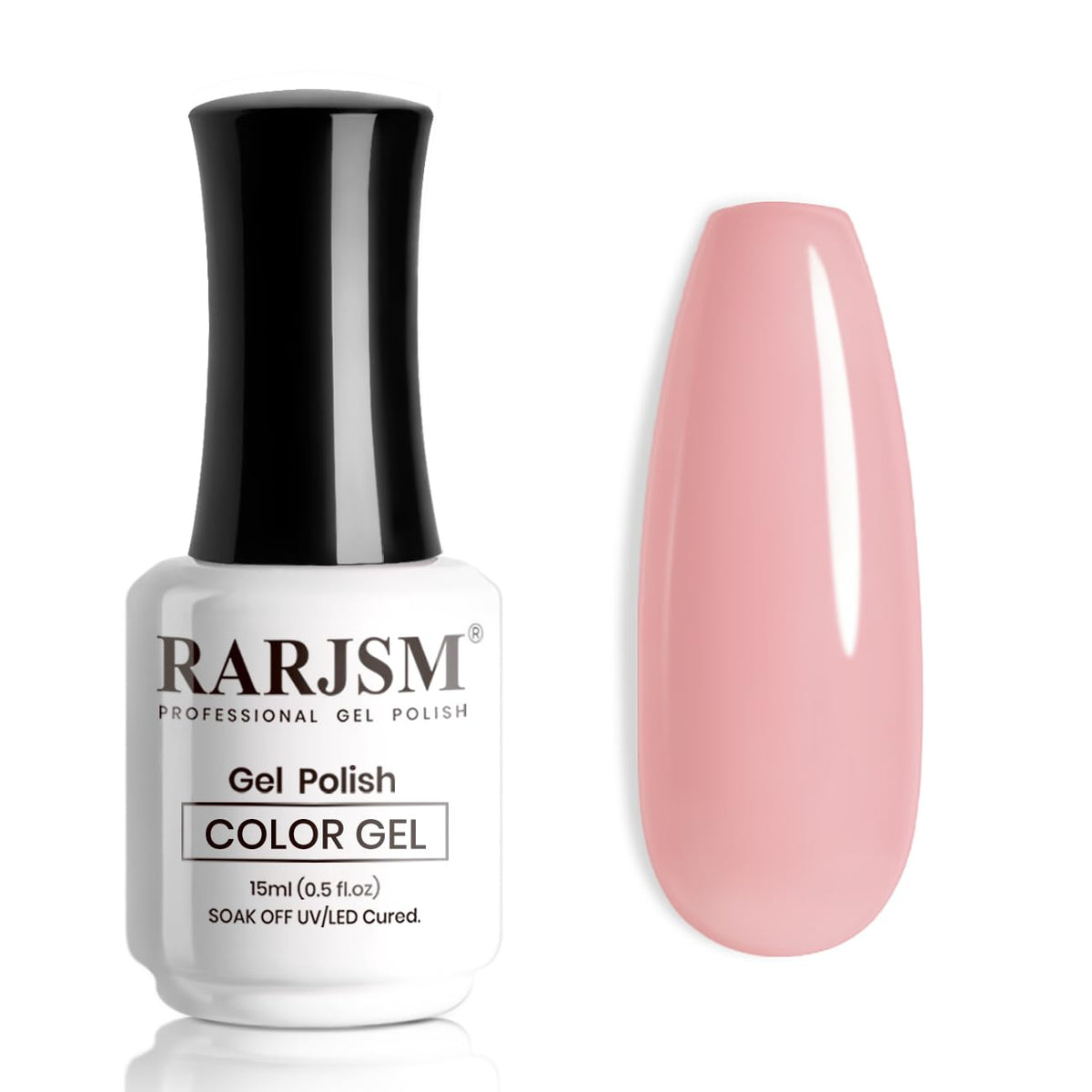 RARJSM Nude Gel Polish soft pink bottle offering natural nude finish for long wear