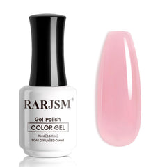 RARJSM nude jelly gel nail polish in cotton candy pink natural everyday nails
