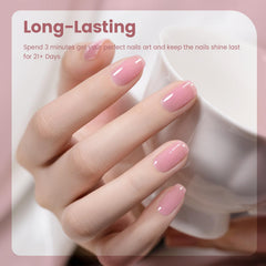 RARJSM nude jelly gel nail polish sheer pink layer soft buildable coverage