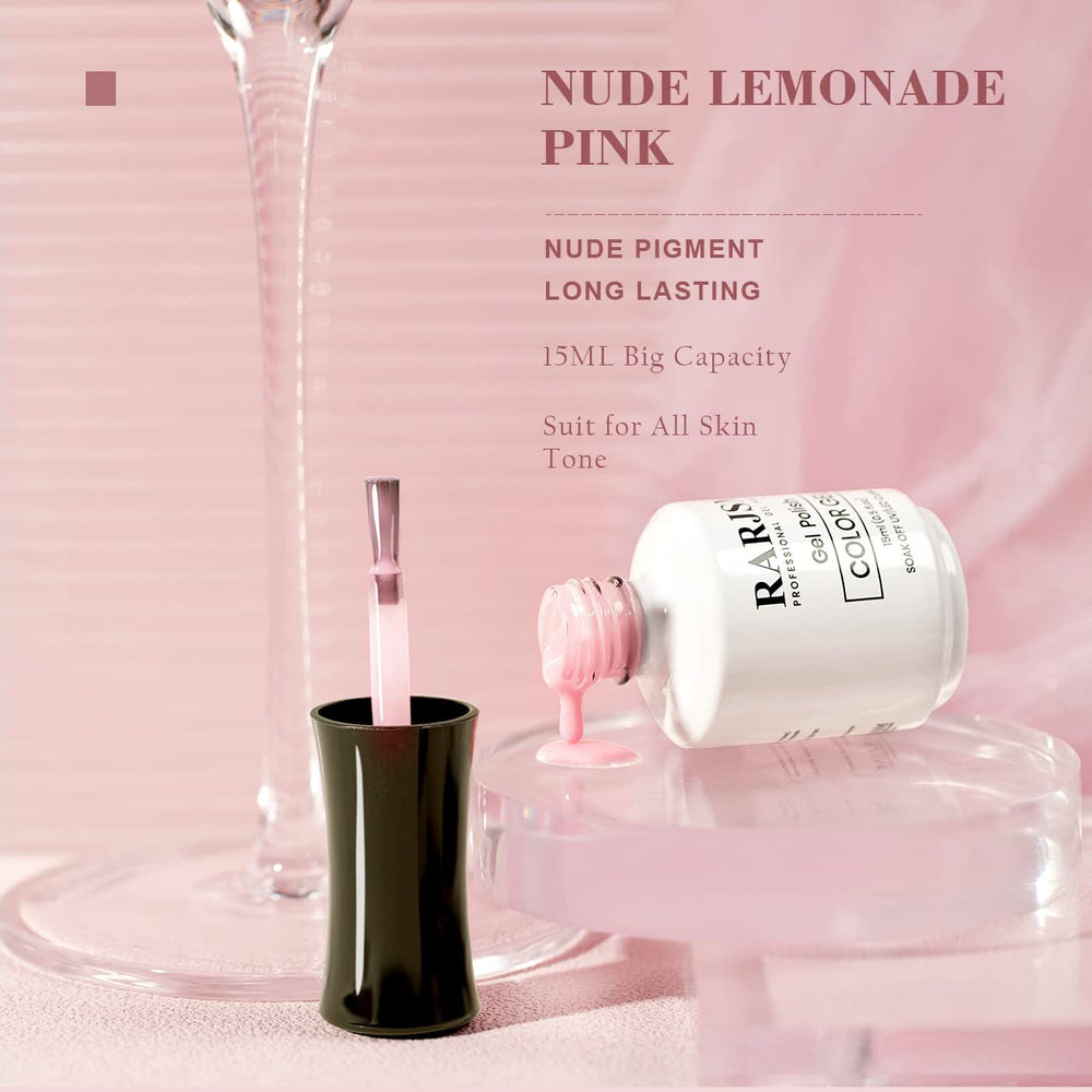 RARJSM nude pink translucent wear swatch demonstrates subtle, glossy finish