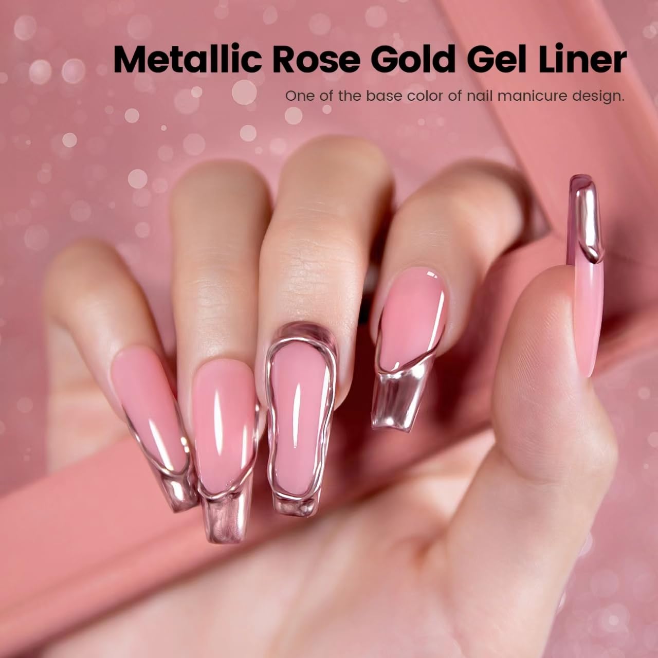 RARJSM rose gold nail art swatch with reflective finish