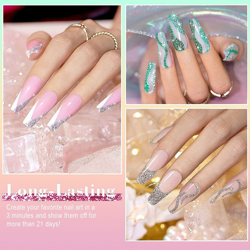 RARJSM UV/LED cure required for durable, long lasting diamond glitter effects.