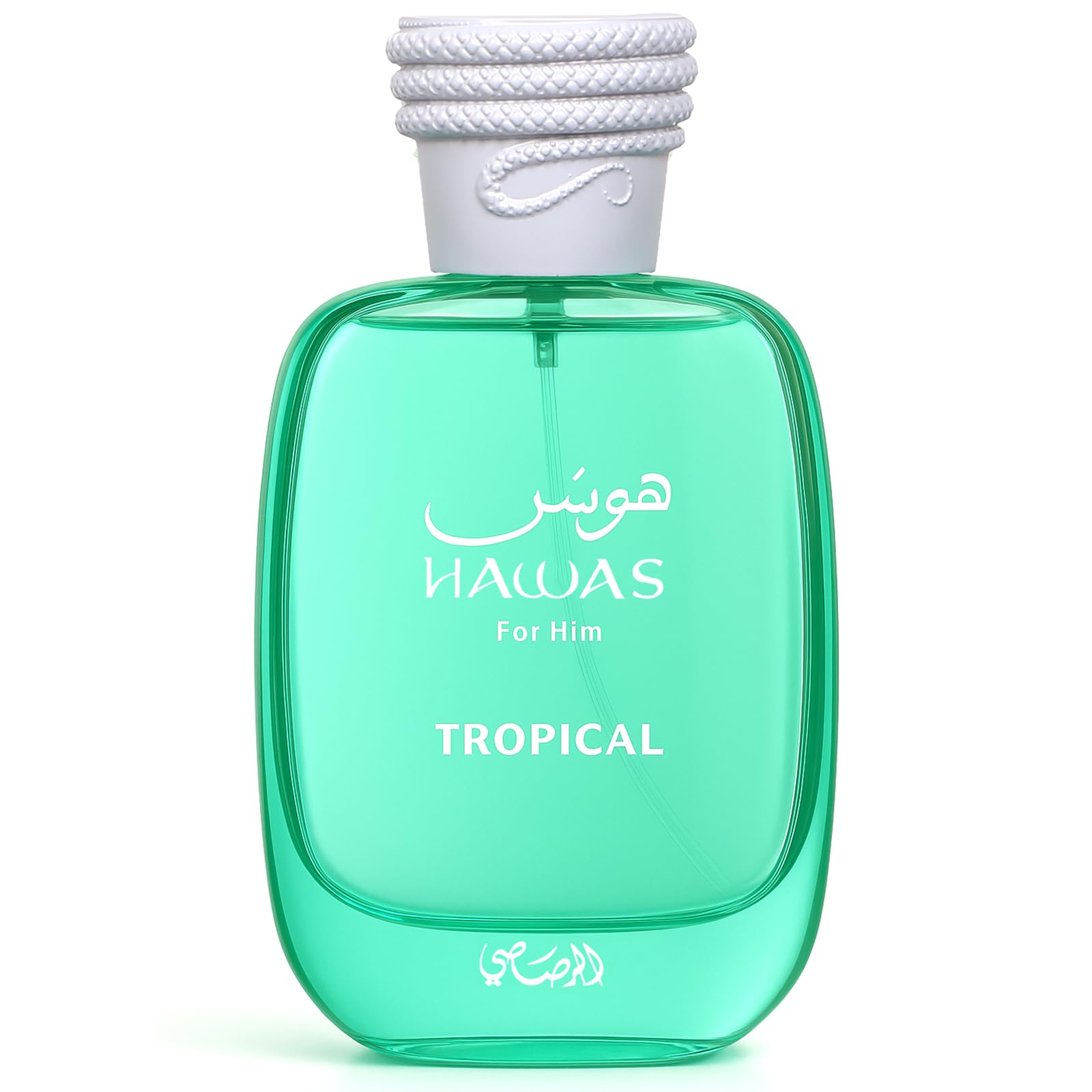 Rasasi Hawas Tropical bottle front for fresh daytime fragrance.