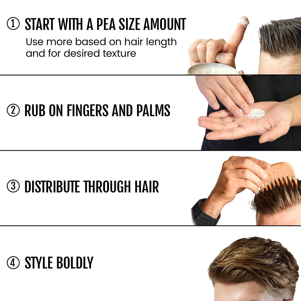 Rascal Original Edgar's Edge Grooming Cream hair-application scene emphasizes flexible shaping for daily routines