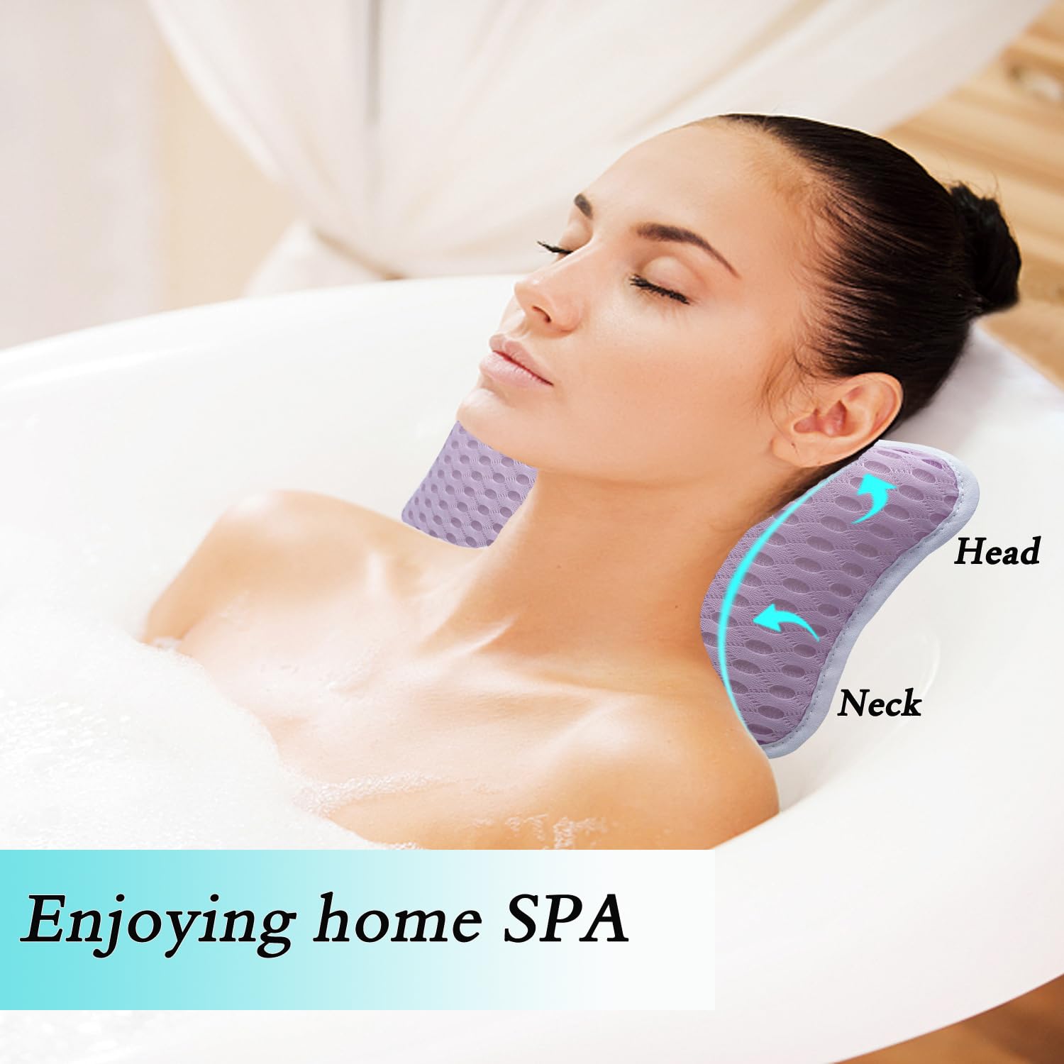 Rasenoo pillow with two strong suction cups stays in place