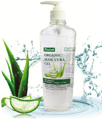 Raslok Aloe Vera Gel massaged on face for smooth, non-sticky hydration.
