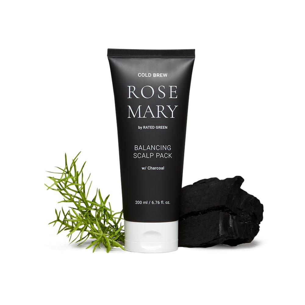 RATED GREEN Rosemary Balancing Scalp Pack jar showing soothing scalp care and nourishment.