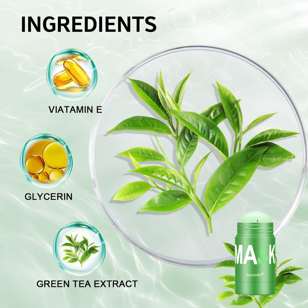 RATYMON Green Tea Face Mask closeup shows pore cleansing action