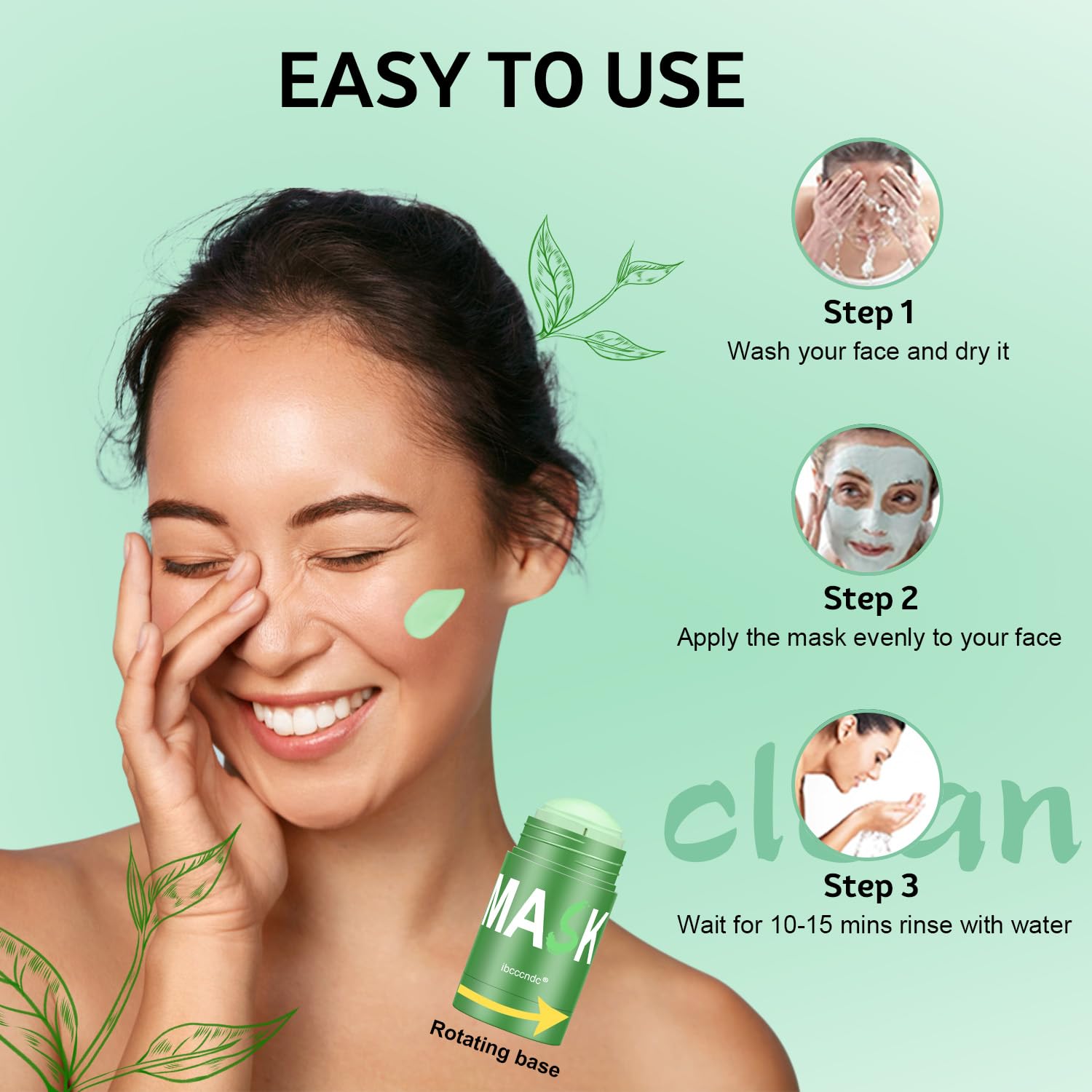 RATYMON Green Tea Face Mask packaging box highlights natural ingredients