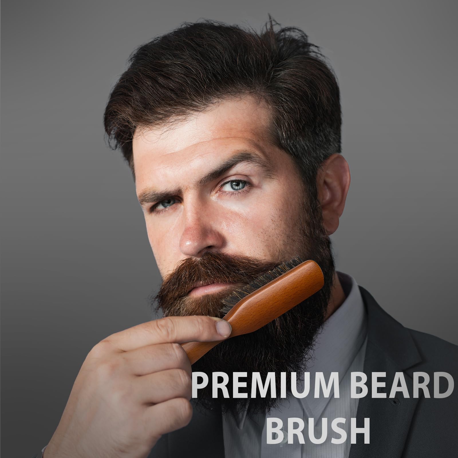 Ravego beard brush taming long beard and adding shine for textured look