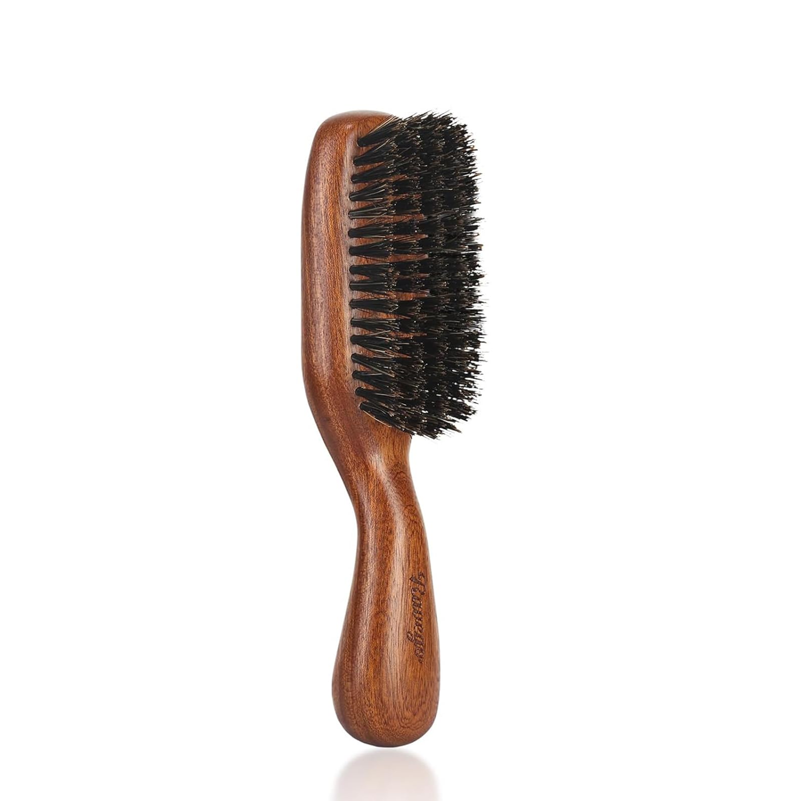 RAVEGO hair brush boar bristles close-up for even oil distribution and shine
