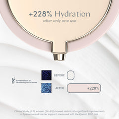 Close-up of Ravie Beauty jar highlighting barrier-supporting peptides and ceramides.