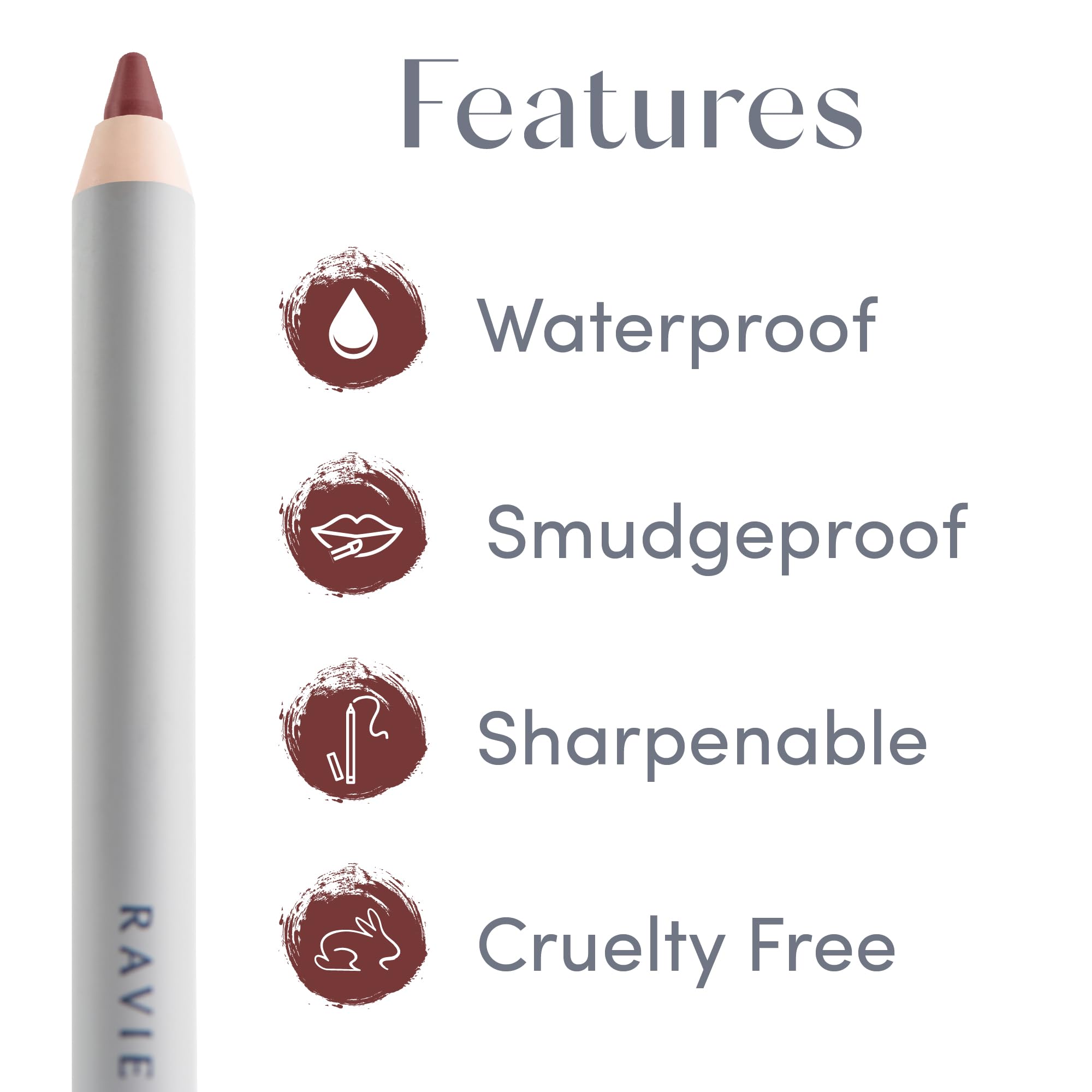 Ravie Beauty Lip Liner Fig cream-glide formula for comfortable wear all day.