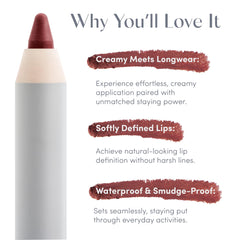 Ravie Beauty Fig lip liner swatch demonstrates creamy glide and longwear potential.