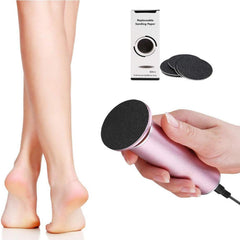 Ravifun electric foot file front view shows powerful motor for smoothing heels at home.