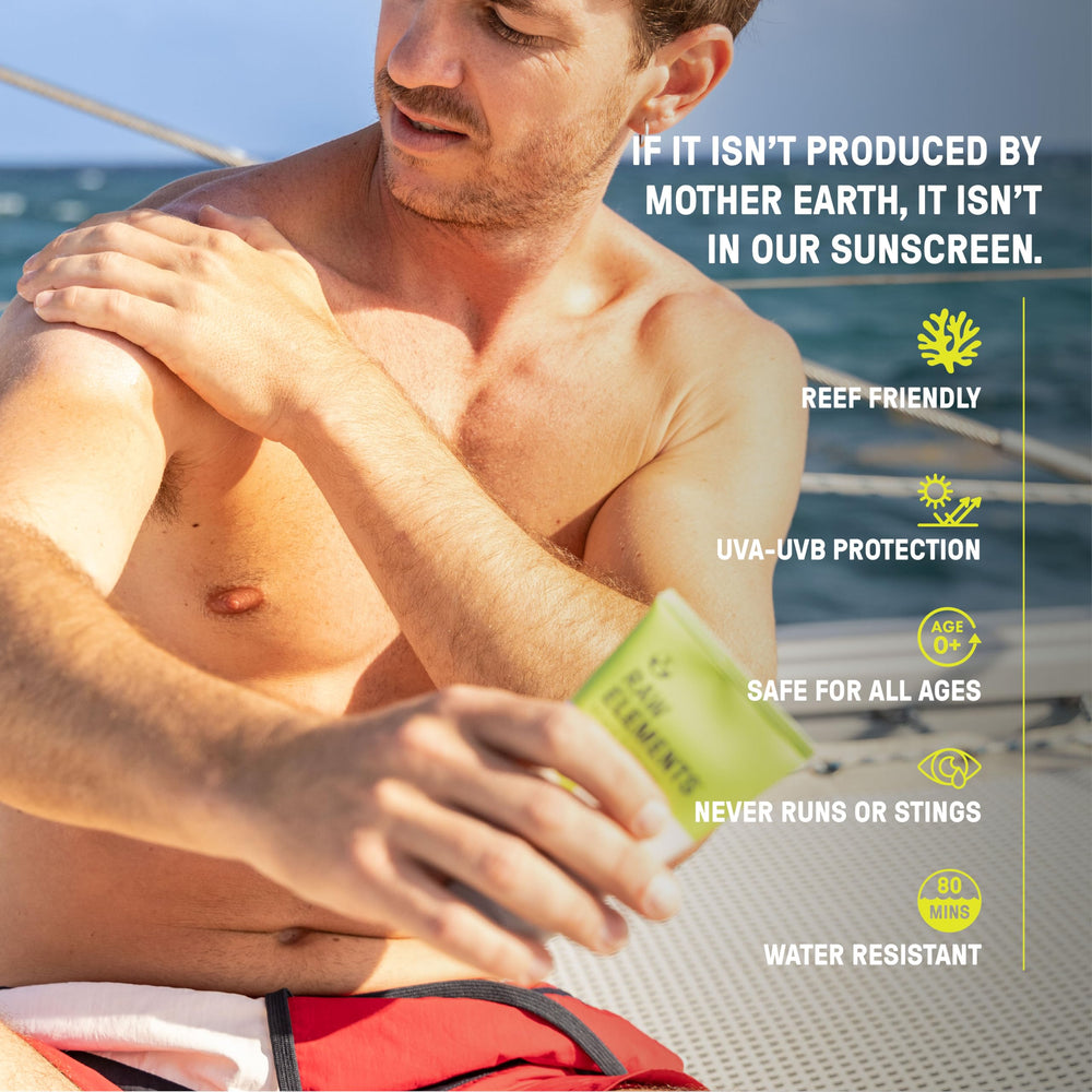 Raw Elements bio-resin tube packaging emphasizes sustainable materials and eco-friendly design.