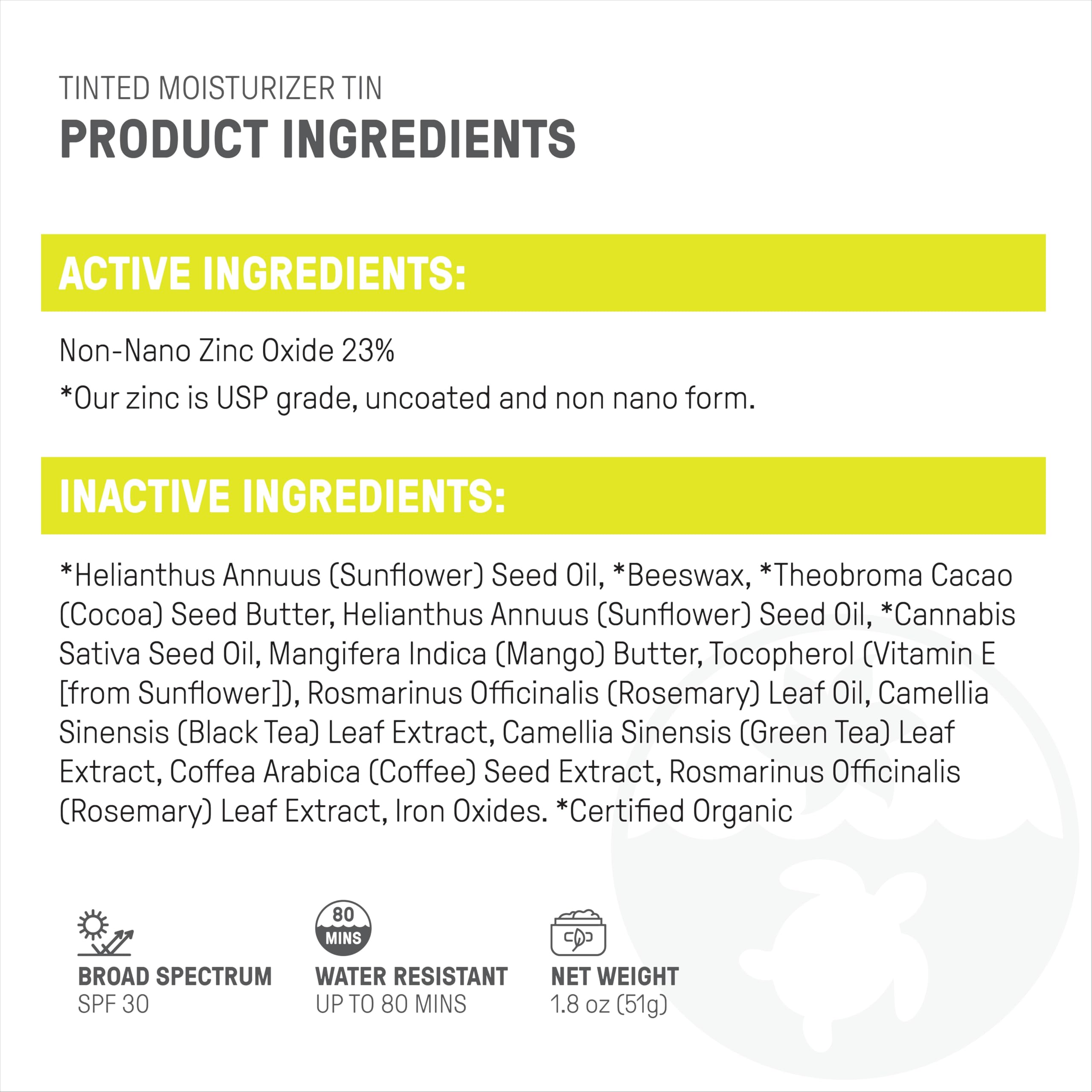 Raw Elements non-nano zinc-oxide badge indicates safe mineral sun protection.