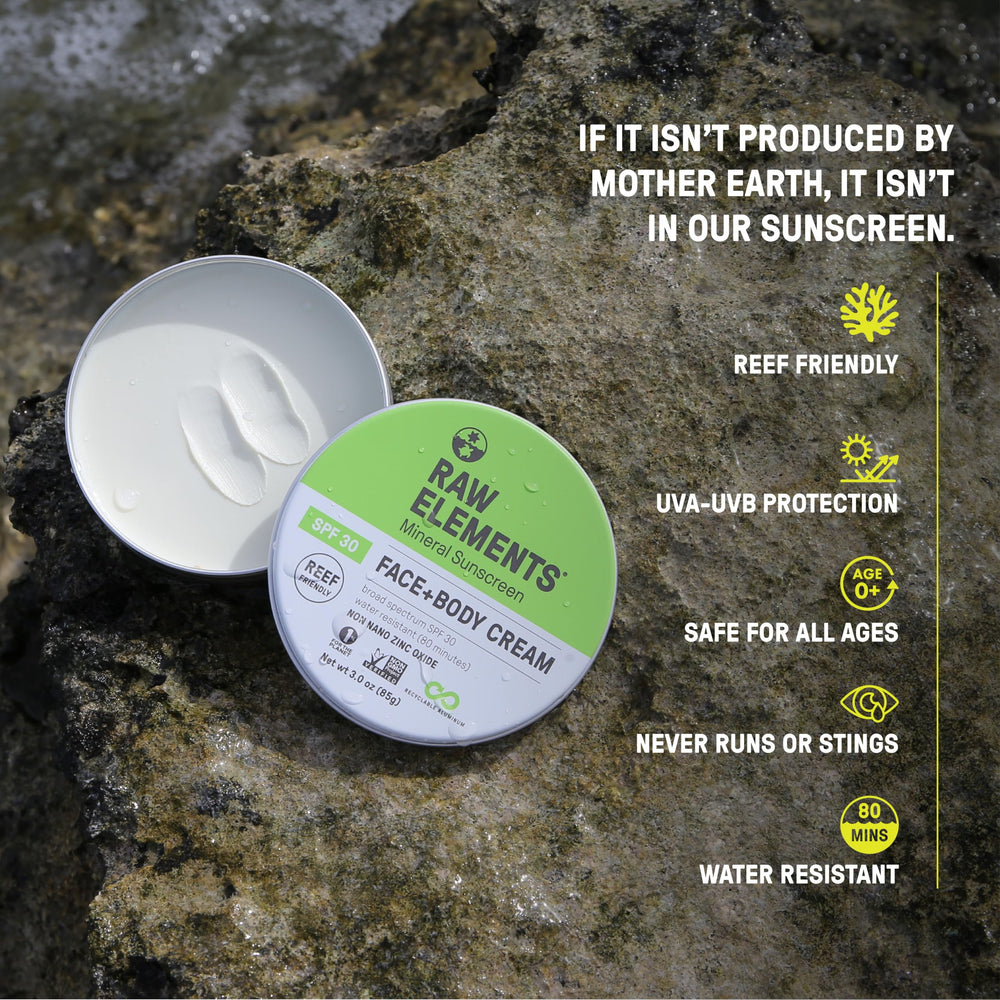 Raw Elements water-resistance up to 80 minutes during outdoor activities