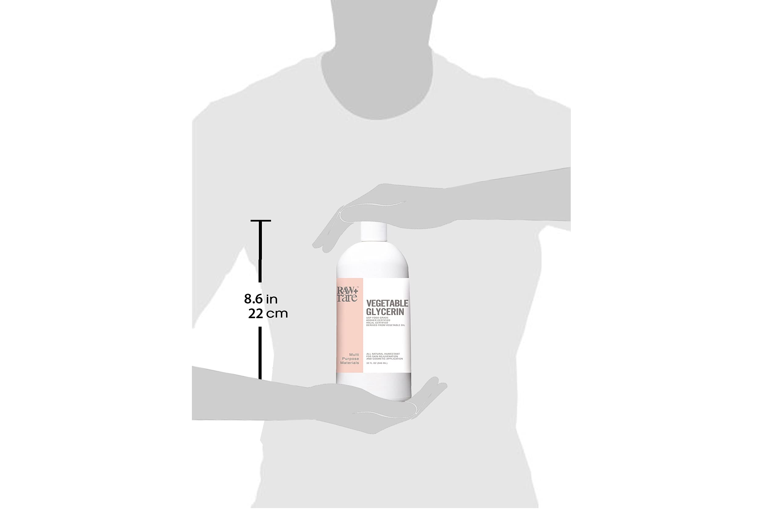 Raw Plus Rare glycerin packaging featuring resealable container for easy transport