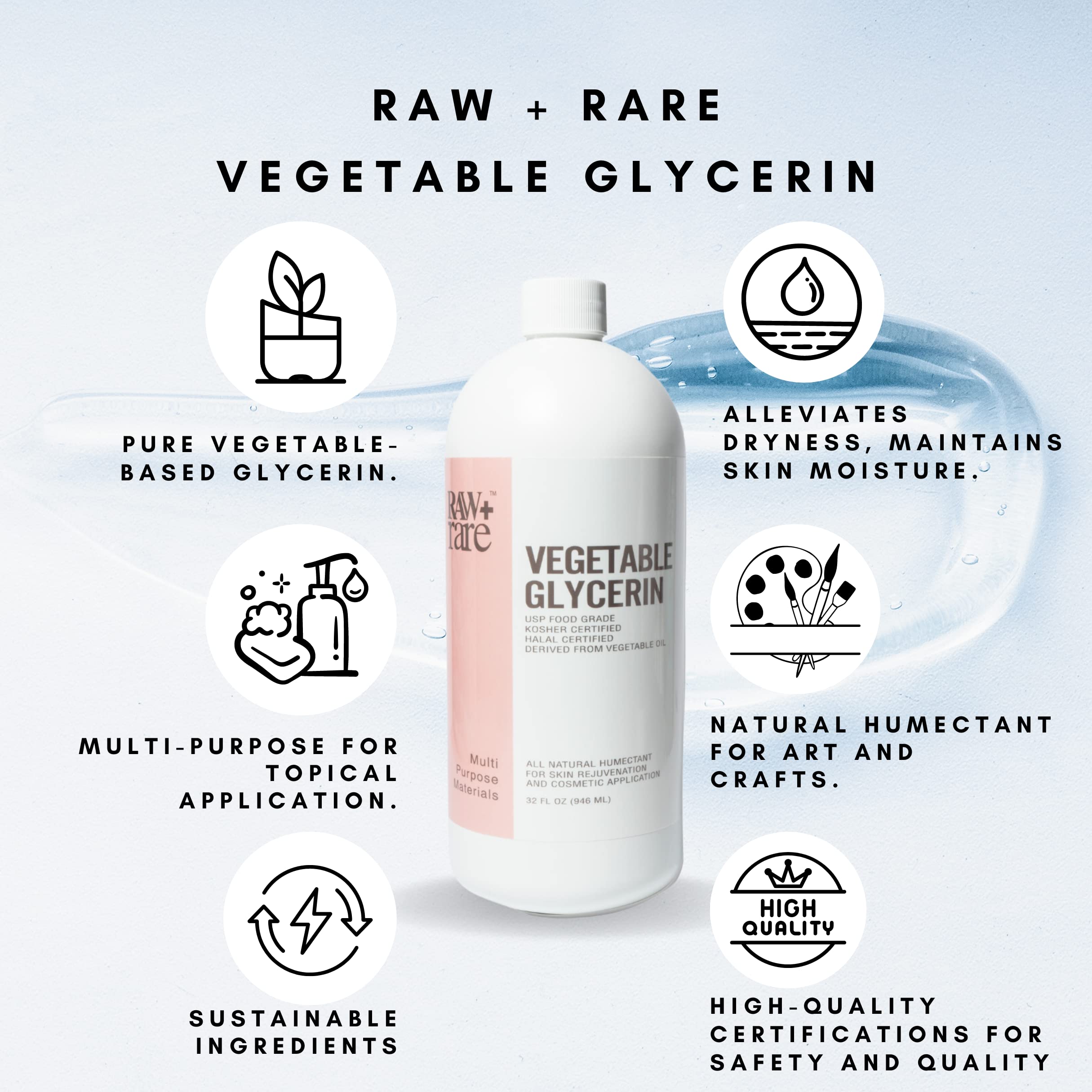 Raw Plus Rare glycerin pour spout for convenient DIY use