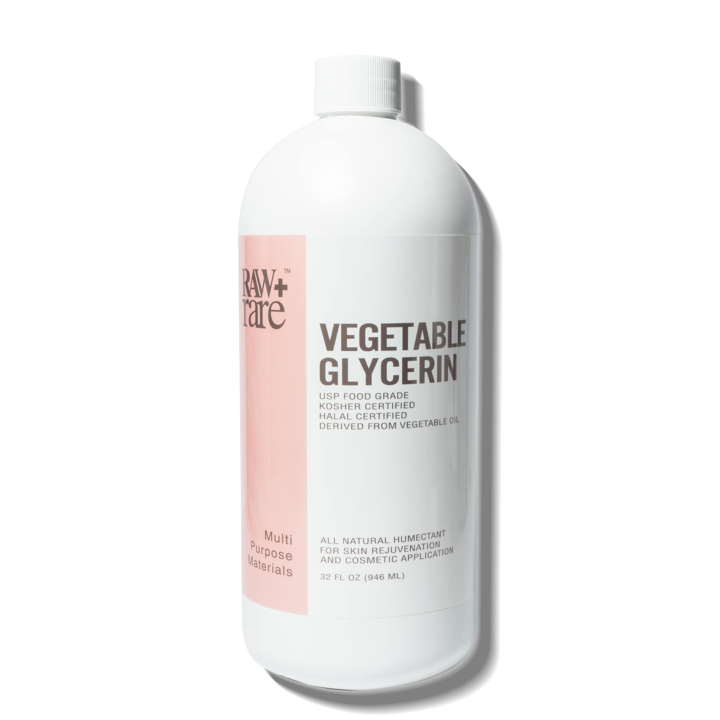 Raw Plus Rare glycerin quart container ready for cosmetic and craft applications