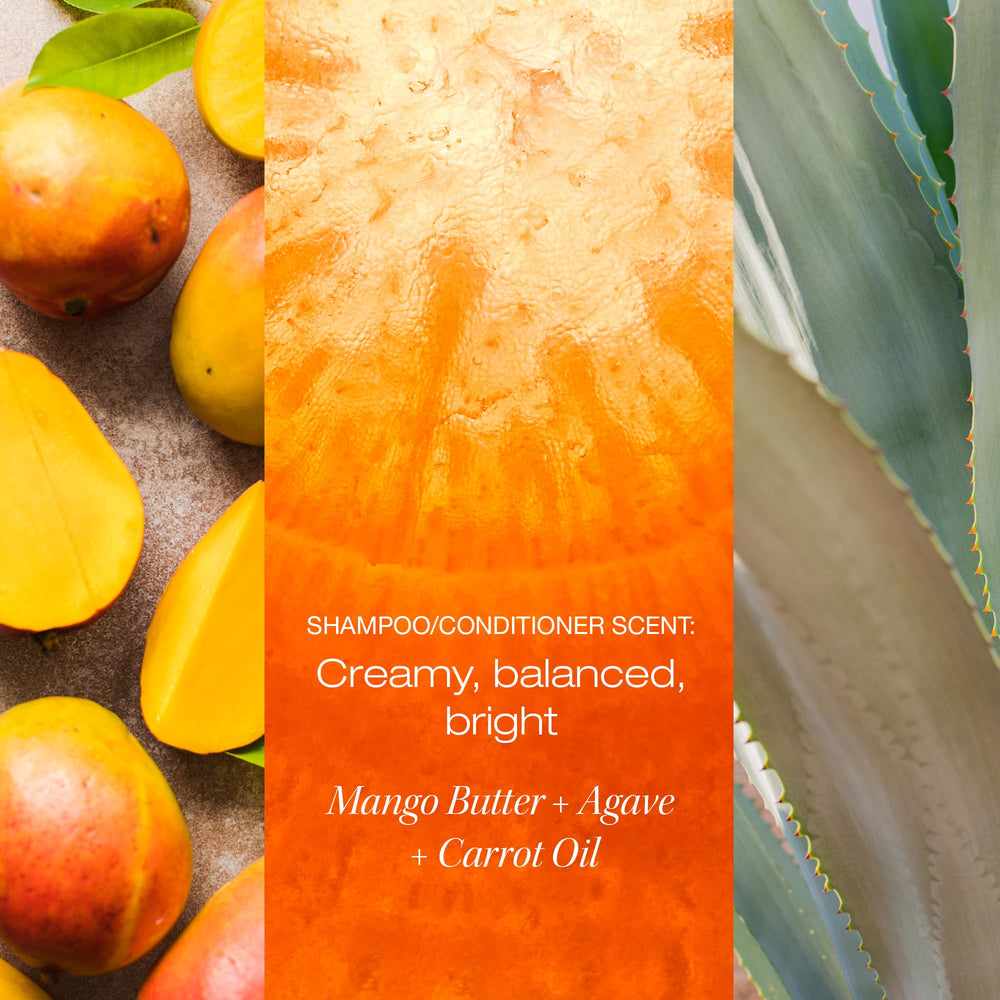 RAW SUGAR agave leaf emphasizes natural hydration for hair