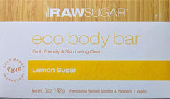RawSugar Lemon Sugar Eco Body Bar image highlights a hydrating soap bar for dry and sensitive skin.
