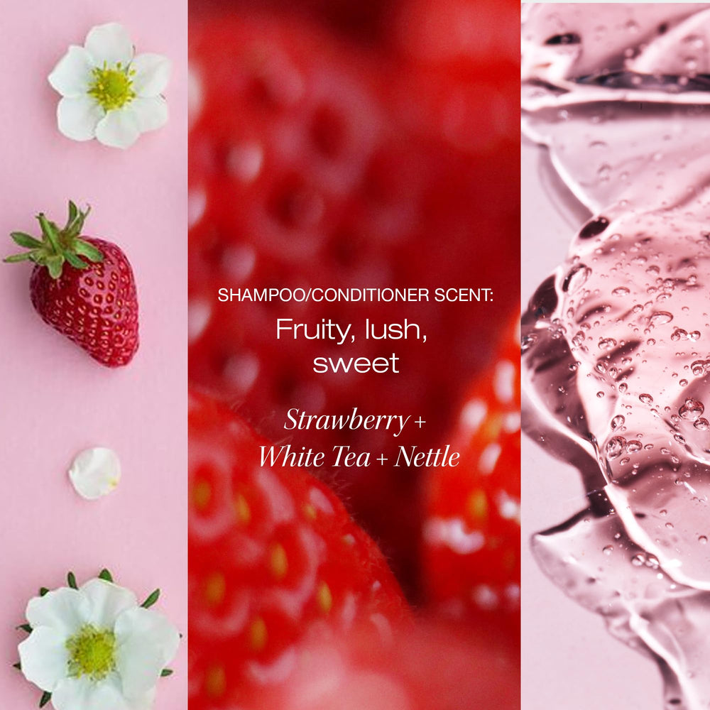 Raw Sugar Volume Revive conditioner application demonstrates moisture sealing with ceramides.
