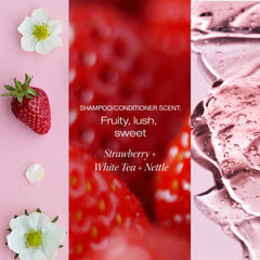 Raw Sugar Volume Revive conditioner application demonstrates moisture sealing with ceramides.