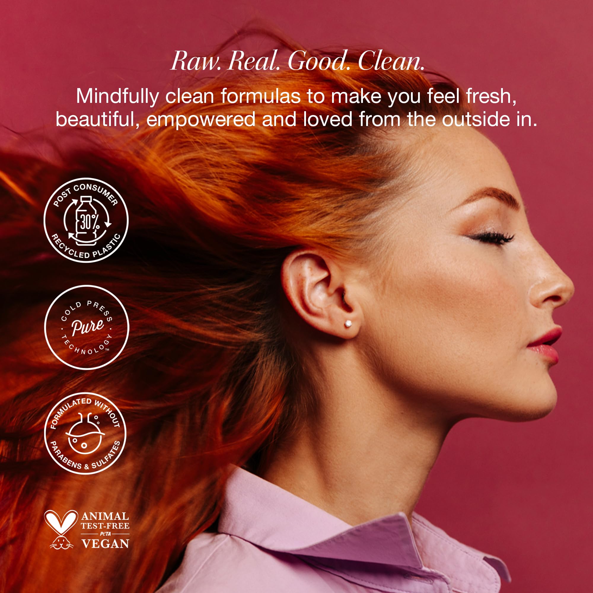 Raw Sugar Volume Revive ingredients nettle, white tea and strawberry highlight antioxidant protection.