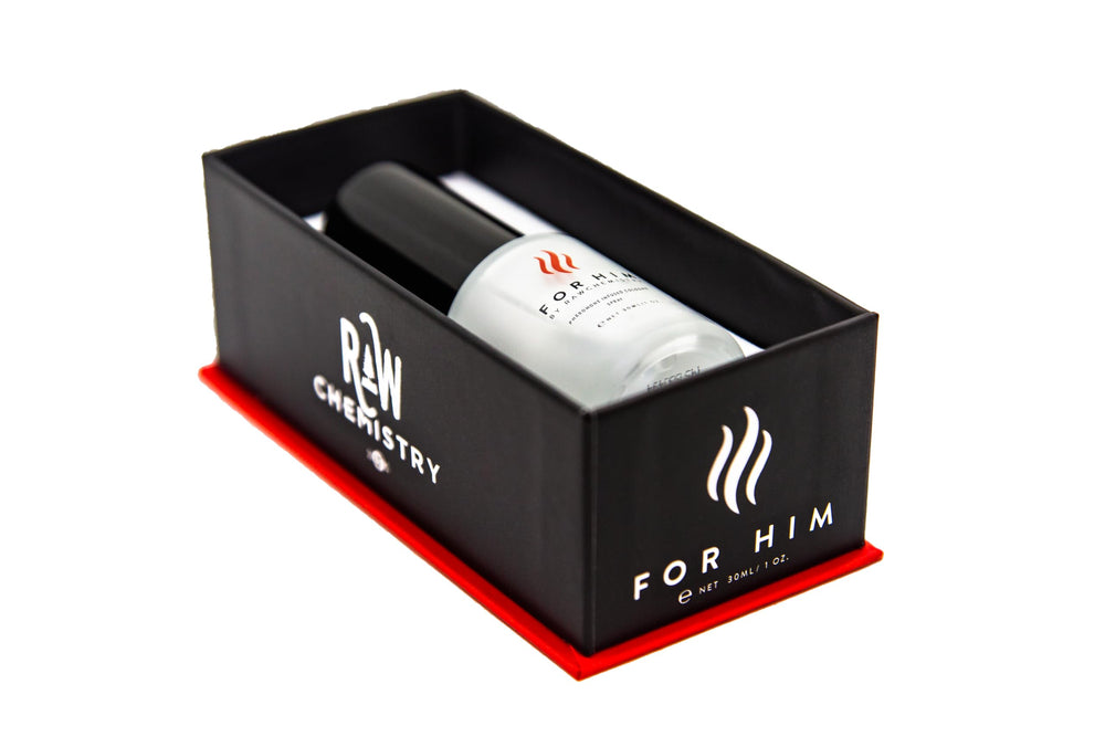 RawChemistry For Him night-out scene suggests confident magnetism for casual-to-night use.