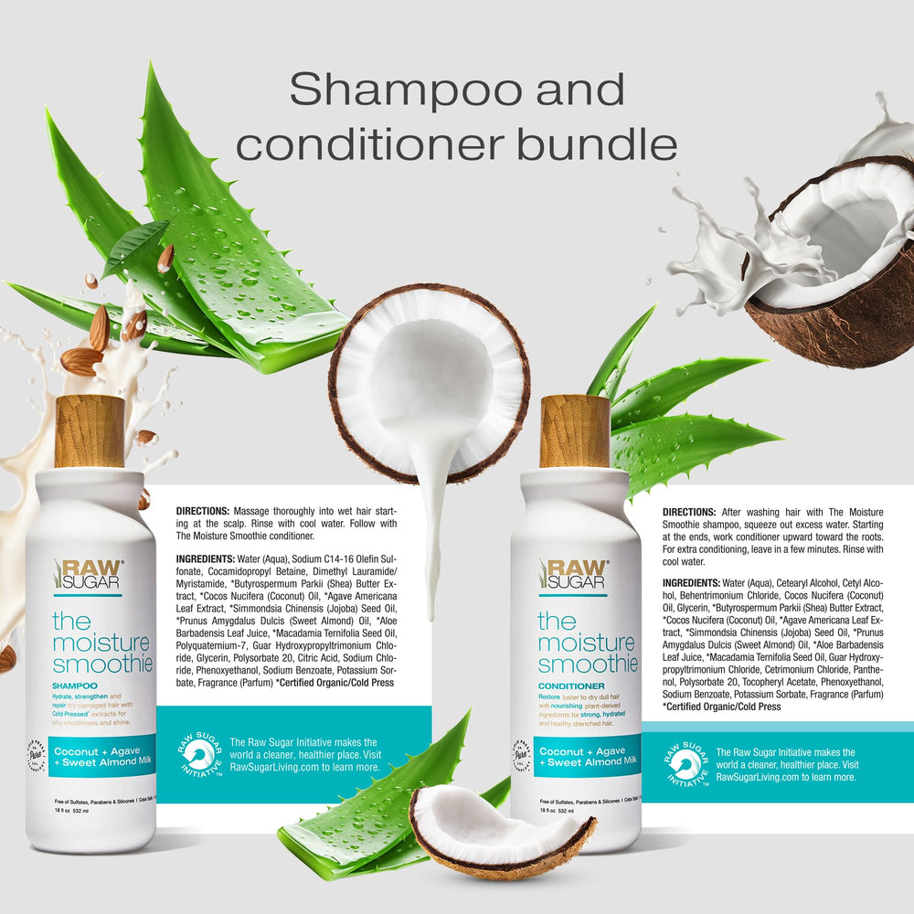RAW SUGAR conditioner smoothing hair - detangling and nourishment for healthier feel.