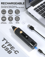 RAXMETRY trimmer with USB-C charging for convenient power on the go.