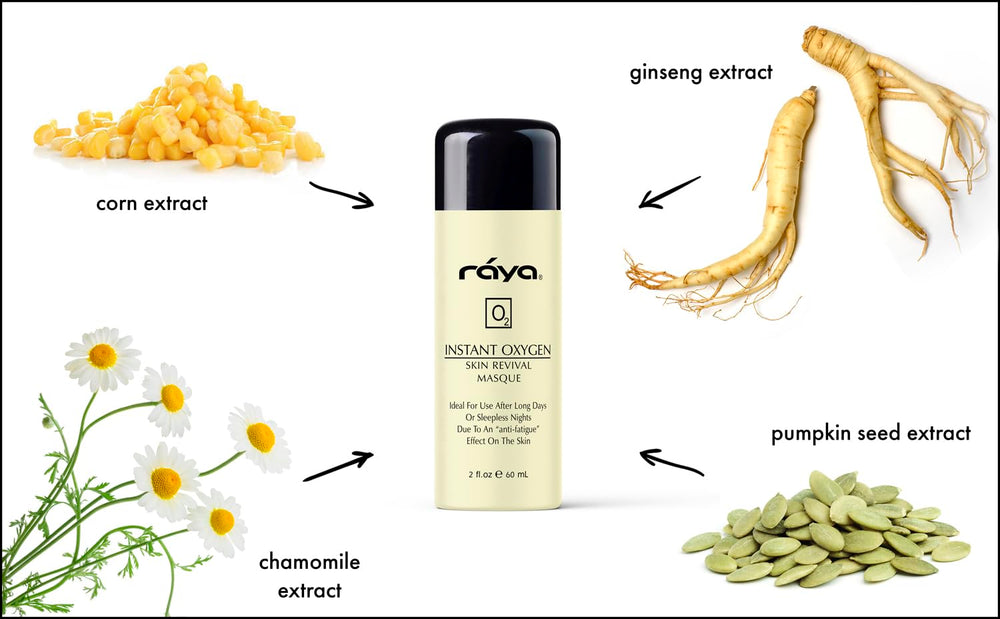 Raya Instant Oxygen Skin Revival Masque application on face shows quick revitalization after long days