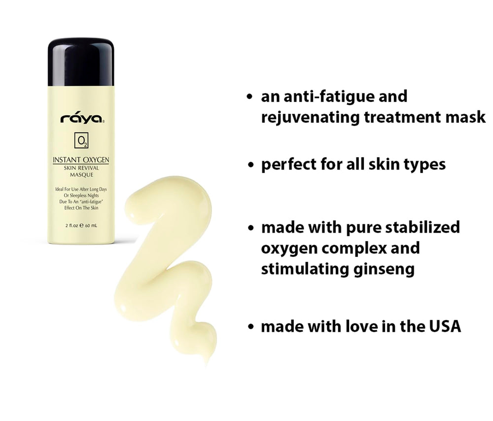 Raya Instant Oxygen Skin Revival Masque closeup texture suggests lightweight, comfortable wear