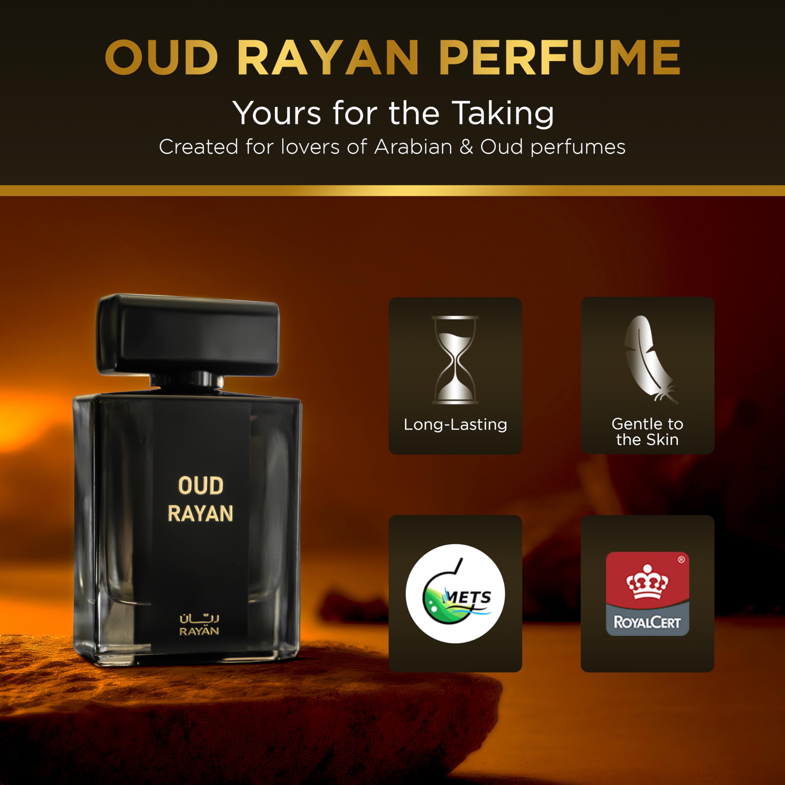RAYAN Oud perfume spray demonstrates long-lasting fragrance for daily use.