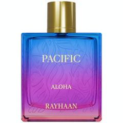 RAYHAAN bottle front view showing tropical design and gift-ready look