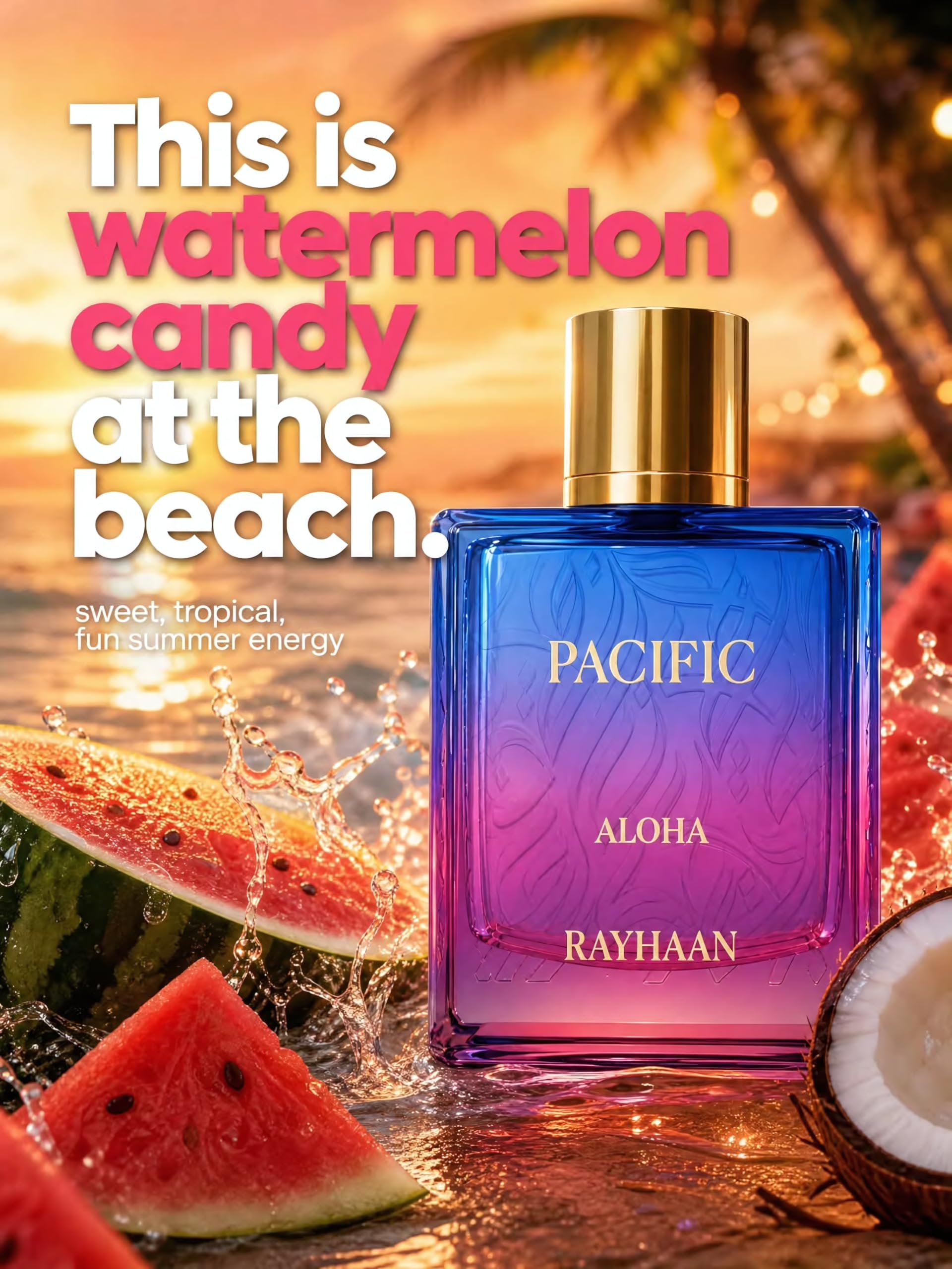 RAYHAAN worn at dusk with subtle trail for evening summer occasions