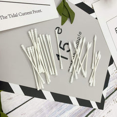 Rayhee cotton swabs ready for beauty application and precise makeup work.
