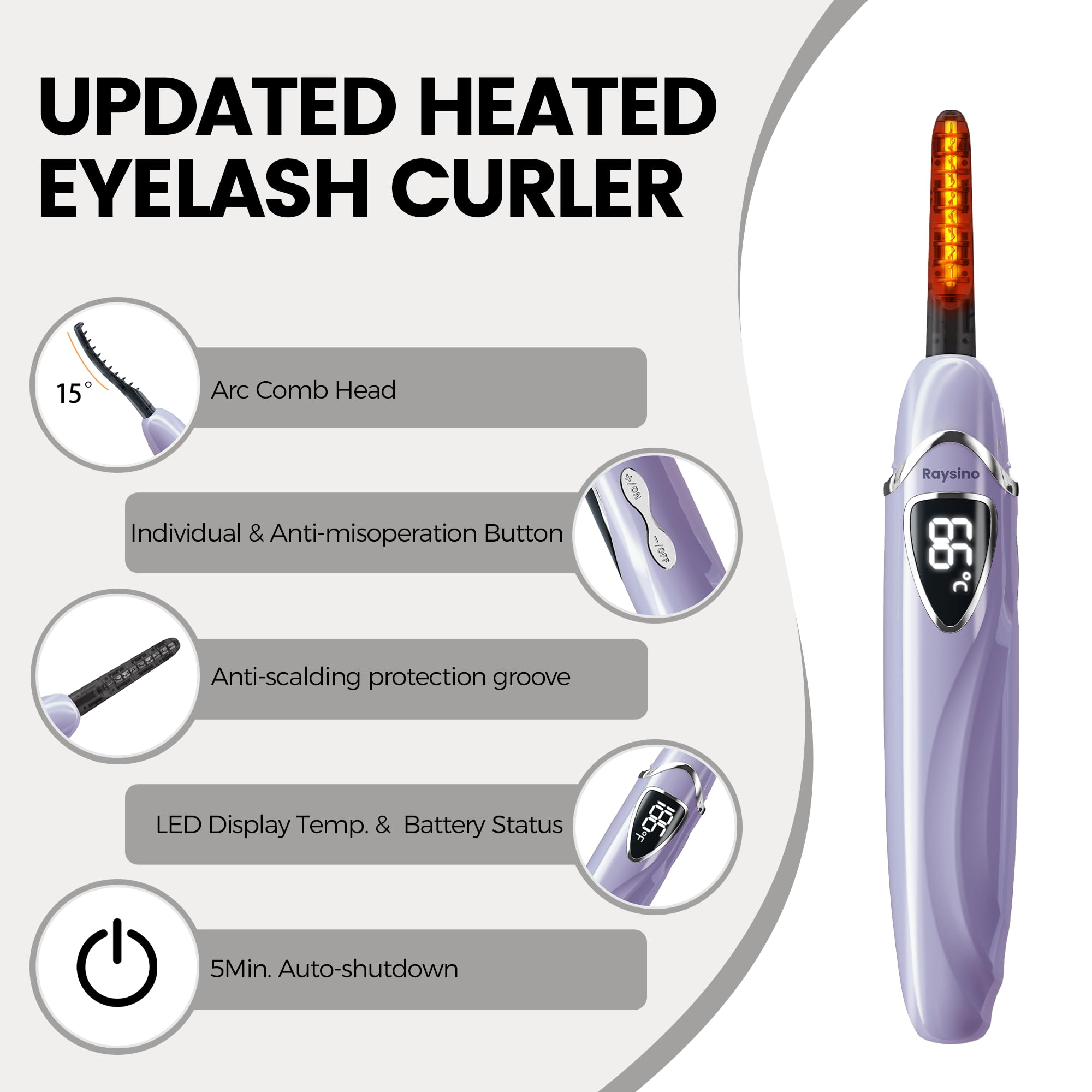 Raysino heat-insulated teeth prevent skin burns during curling.