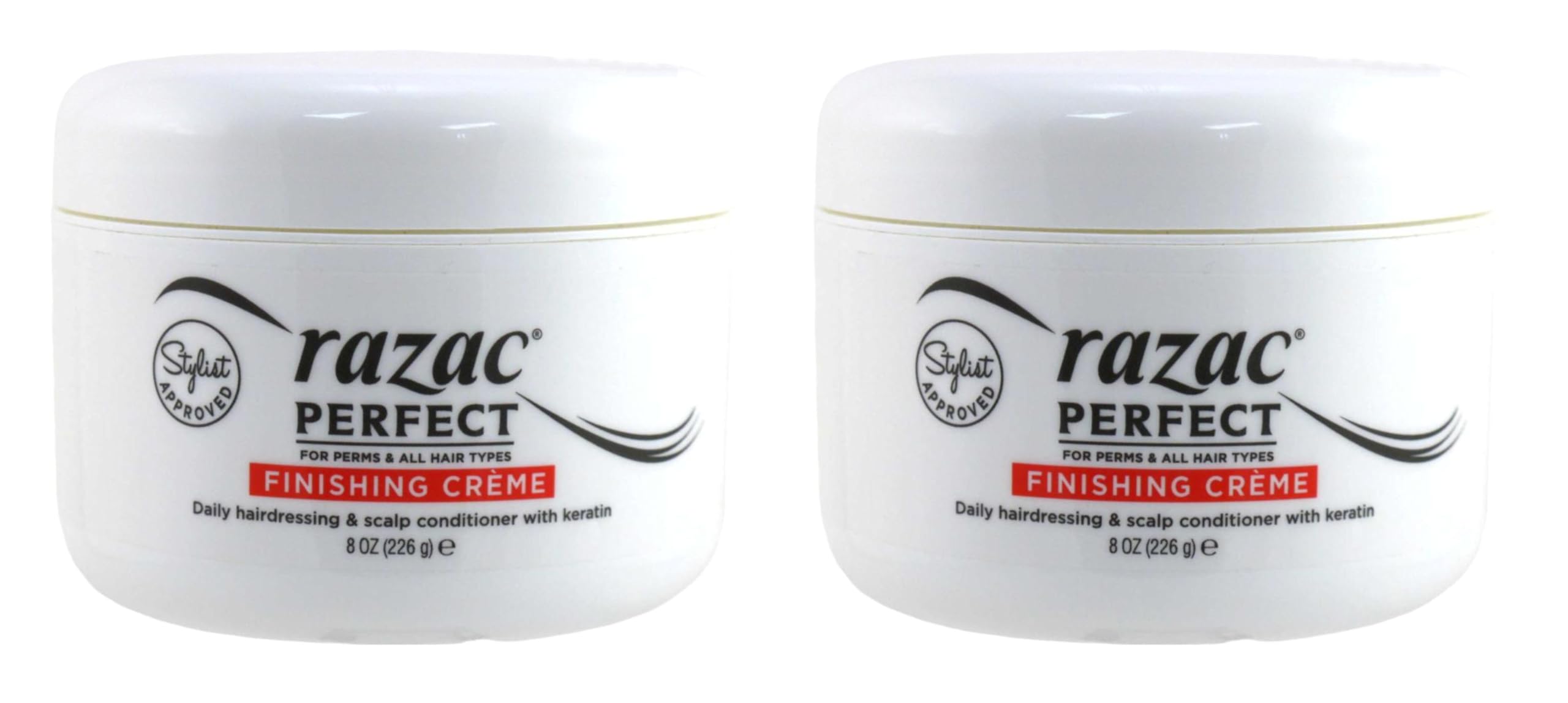 Razac Perfect For Perms Finish Creme protects against heat during blow-drying and styling.